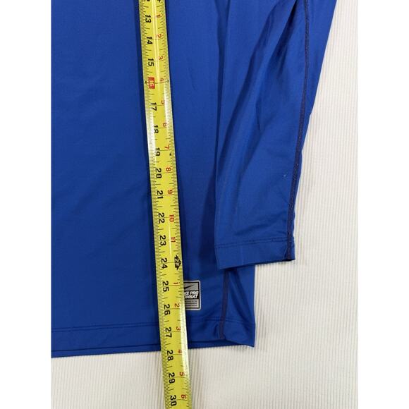 Nike Pro Combat Dri-Fit Compression Mock Neck Shirt Mens Large Blue - Picture 4 of 6